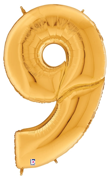 Gigaloons dorados de 53" - Globos con números de aluminio | Números 0-9