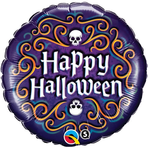 18" Halloween Skeleton Filigree Foil Balloon | Buy 5 Or More Save 20%
