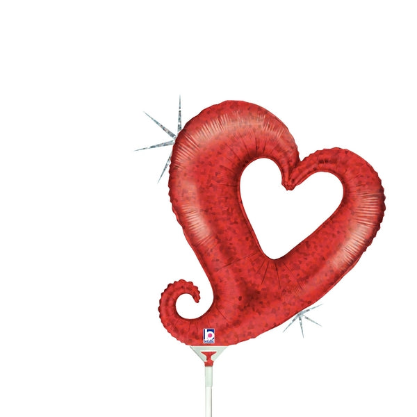 Globo holográfico Linky Chain Of Hearts de 14" con relleno de aire (P16) | Compre 5 o más y ahorre un 20 %