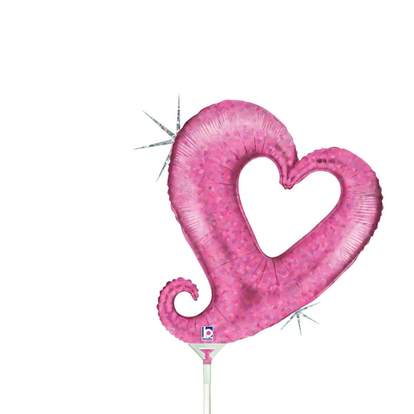 14" Holographic Linky Chain Of Hearts Foil Airfill Balloon (P18) | Buy 5 Or More Save 20%