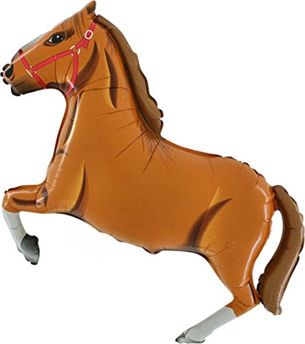 14" Brown Horse Foil Airfill Balloon | Buy 5 Or More Save 20%