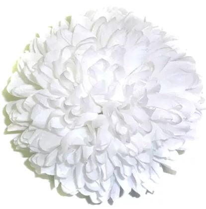 5 1/2" White Artificial Silk Mum  - 11 Layers | 1 Count