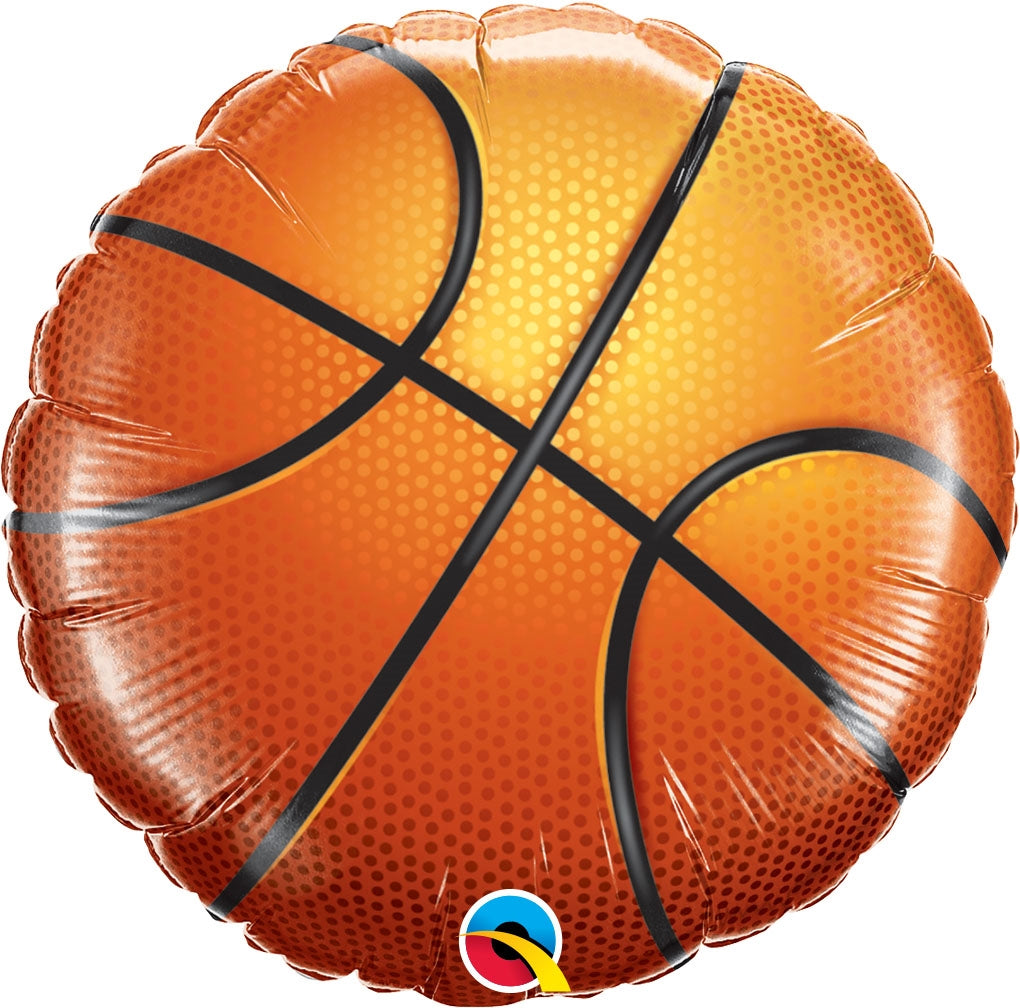 18" Basketball Round Foil Balloon | Buy 5 Or More Save 20%