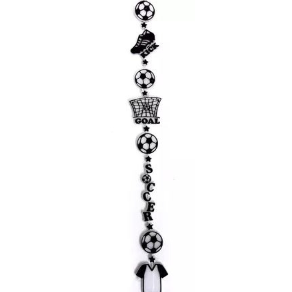 3' Soccer Beaded Charm Garland | 1 Count
