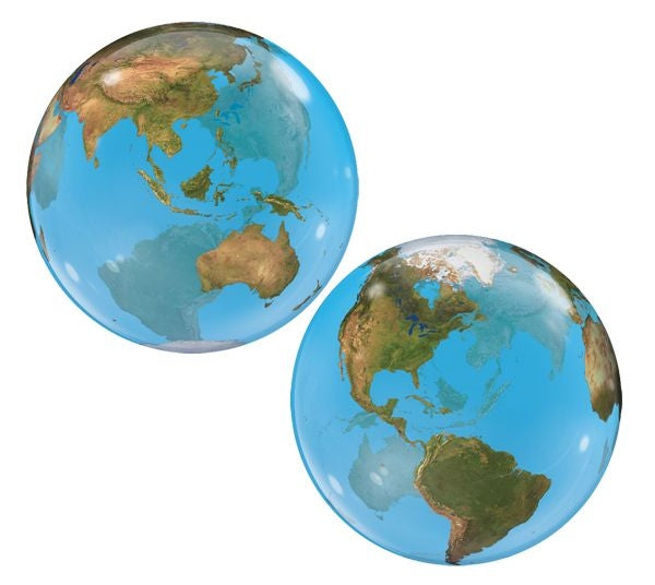 22" Planet Earth Qualatex Bubble Balloon