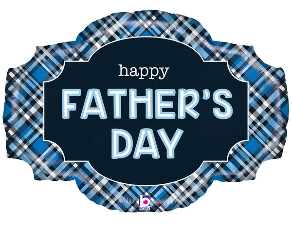 25" Father's Day Plaid Foil Balloon (P25)