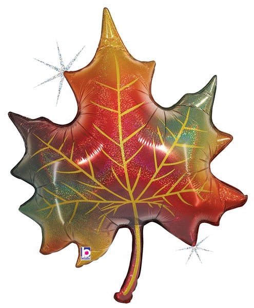30" Glitter Fall Leaf Holographic Foil Balloon (P19)