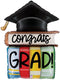 32" Congrats Grad Books &amp; Cap Globo Foil (P26)