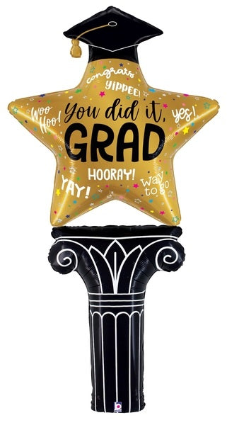 68" Special Delivery Star You Did It Grad Foil Balloon | Stands Over 5 Feet Tall!