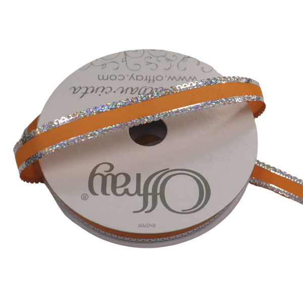 Berwick Offray Dynasty Metalique Silver Ribbon - 1/2 Inch Width X 25 Yards Roll