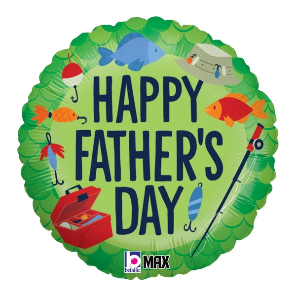 18" Father's Day Fishin' Foil Balloon (P19) | Buy 5 Or More Save 20%