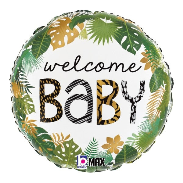 18" Jungle Welcome Baby Foil Balloon | Buy 5 Or More Save 20%