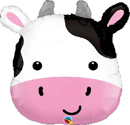 Mini globo de relleno de aire de lámina plana de vaca Holstein linda de 14" | Compre 5 o más y ahorre un 20 %