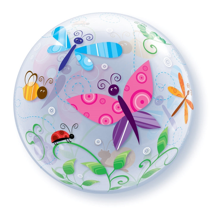 22" Colorful Garden Bugs Qualatex Bubble Balloon (WSL)