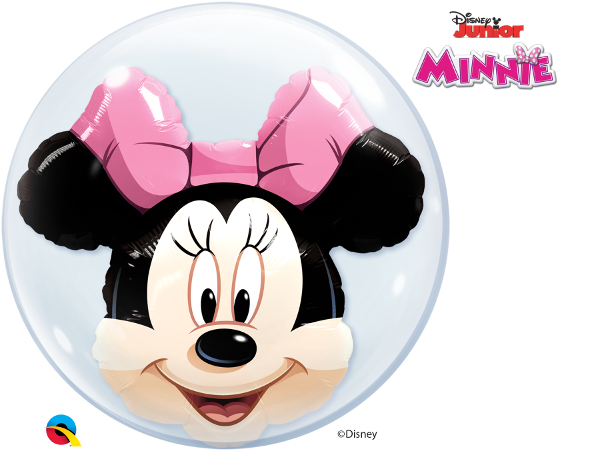 Globo Qualatex de Minnie Mouse de doble burbuja de 24"