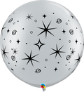 30" Gold Sparkles & Swirls Latex Balloons (D) | 2 Count