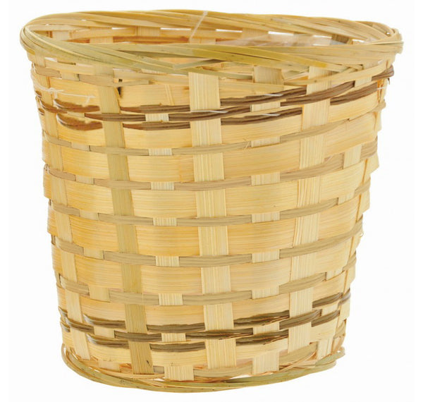 Cesta de regalo de bambú natural de 6" - Forro de plástico incluido | 12 unidades - ¡Solo $2.59 cada una!