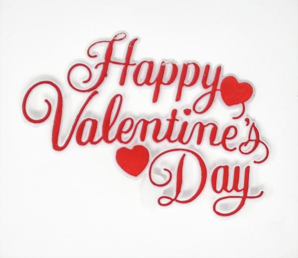 3 1/4" Happy Valentine's Day con 2 púas florales de corazones 12 ct.