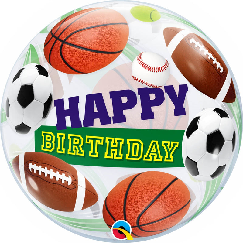 22" Birthday Sports Balls Qualatex Bubble Balloon