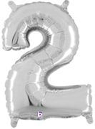7" | 14" | 34" | 40" Silver Number Balloons- Numbers 0-9 | 3 Sizes Available