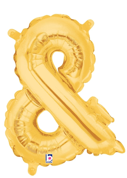 7" | 14"| 40" Gold Letter Foil Balloon - Megaloons Letters A -Z | 3 Sizes Available