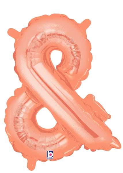 Globos con letras de oro rosa de 14" | 40" - Megaloons | 2 Tamaños Disponibles - Letras AZ 