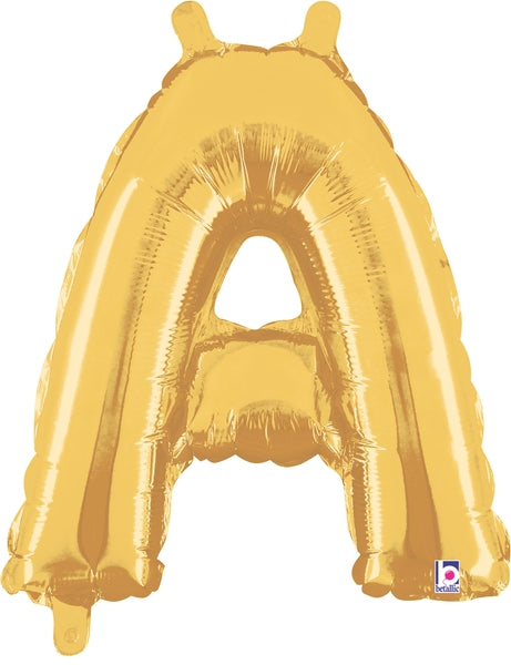 7" | 14"| 40" Gold Letter Foil Balloon - Megaloons Letters A -Z | 3 Sizes Available