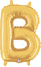 7" | 14"| 40" Gold Letter Foil Balloon - Megaloons Letters A -Z | 3 Sizes Available