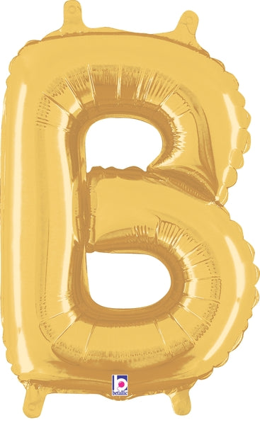 7" | 14"| 40" Gold Letter Foil Balloon - Megaloons Letters A -Z | 3 Sizes Available