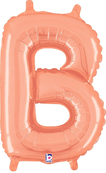 14" | 34" Betallic Rose Gold Letter Balloons - Megaloons | 2 Sizes Available - Letters A-Z