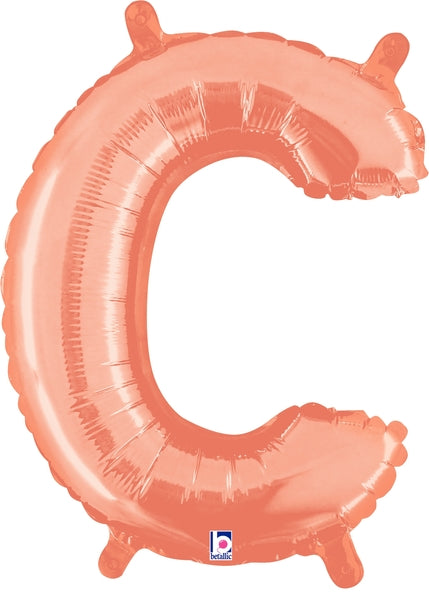 14" | 34" Betallic Rose Gold Letter Balloons - Megaloons | 2 Sizes Available - Letters A-Z