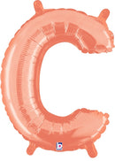 Globos con letras de oro rosa de 14" | 40" - Megaloons | 2 Tamaños Disponibles - Letras AZ 