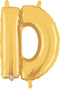 7" | 14"| 40" Gold Letter Foil Balloon - Megaloons Letters A -Z | 3 Sizes Available