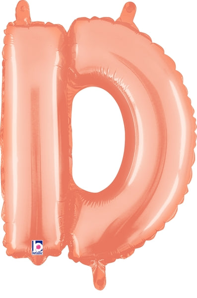 14" | 34" Betallic Rose Gold Letter Balloons - Megaloons | 2 Sizes Available - Letters A-Z