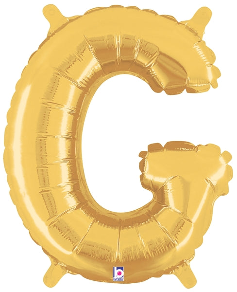 7" | 14"| 40" Gold Letter Foil Balloon - Megaloons Letters A -Z | 3 Sizes Available