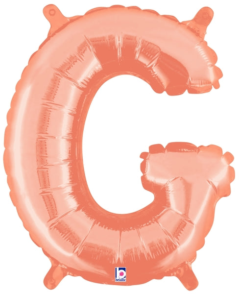 14" | 34" Betallic Rose Gold Letter Balloons - Megaloons | 2 Sizes Available - Letters A-Z