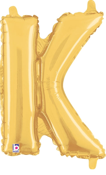 7" | 14"| 40" Gold Letter Foil Balloon - Megaloons Letters A -Z | 3 Sizes Available