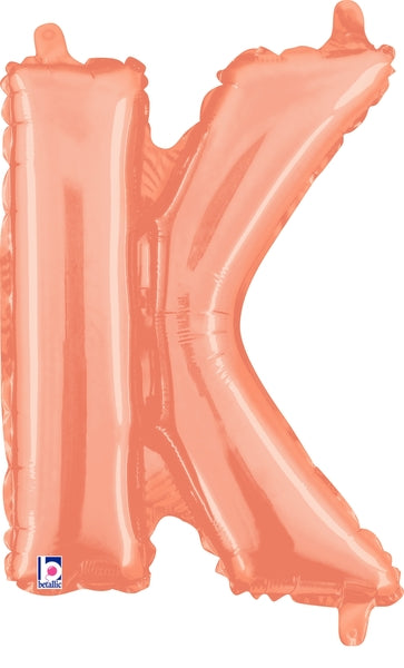 14" | 34" Betallic Rose Gold Letter Balloons - Megaloons | 2 Sizes Available - Letters A-Z