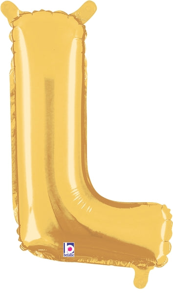 7" | 14"| 40" Gold Letter Foil Balloon - Megaloons Letters A -Z | 3 Sizes Available