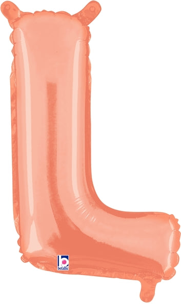 14" | 34" Betallic Rose Gold Letter Balloons - Megaloons | 2 Sizes Available - Letters A-Z