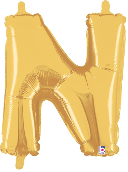 7" | 14"| 40" Gold Letter Foil Balloon - Megaloons Letters A -Z | 3 Sizes Available