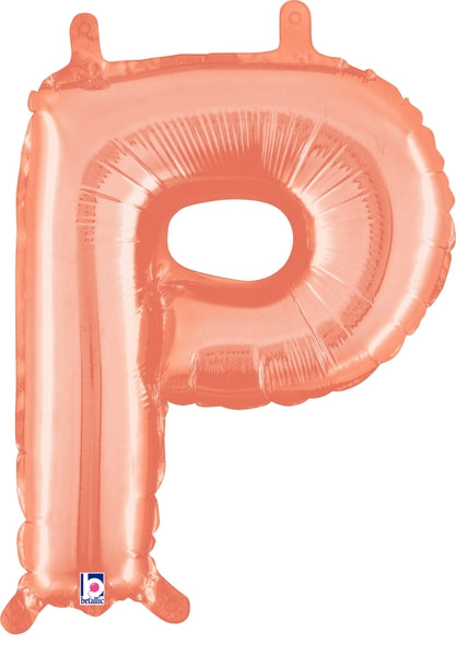 Globos con letras de oro rosa de 14" | 40" - Megaloons | 2 Tamaños Disponibles - Letras AZ 