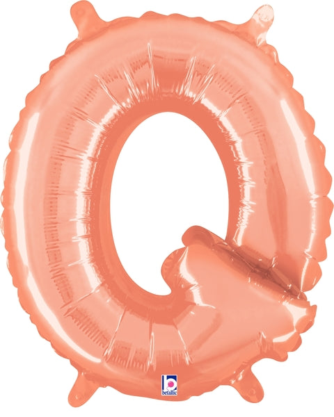 Globos con letras de oro rosa de 14" | 40" - Megaloons | 2 Tamaños Disponibles - Letras AZ 
