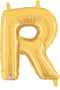 7" | 14"| 40" Gold Letter Foil Balloon - Megaloons Letters A -Z | 3 Sizes Available