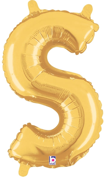 7" | 14"| 40" Gold Letter Foil Balloon - Megaloons Letters A -Z | 3 Sizes Available