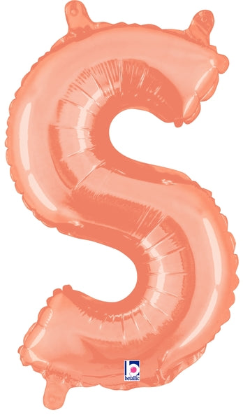 Globos con letras de oro rosa de 14" | 40" - Megaloons | 2 Tamaños Disponibles - Letras AZ 