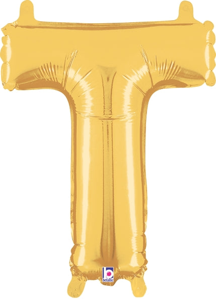 7" | 14"| 40" Gold Letter Foil Balloon - Megaloons Letters A -Z | 3 Sizes Available