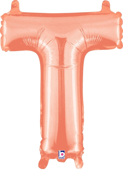 14" | 34" Betallic Rose Gold Letter Balloons - Megaloons | 2 Sizes Available - Letters A-Z