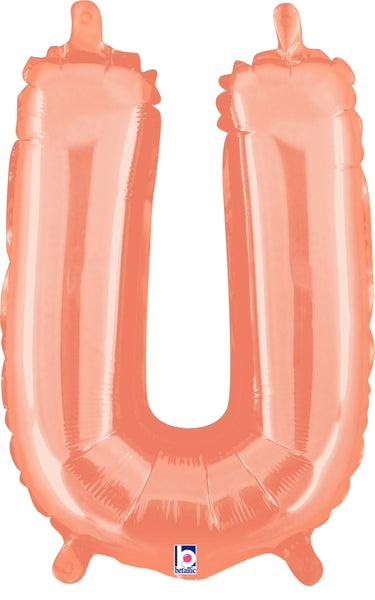 14" | 34" Betallic Rose Gold Letter Balloons - Megaloons | 2 Sizes Available - Letters A-Z