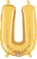 7" | 14"| 40" Gold Letter Foil Balloon - Megaloons Letters A -Z | 3 Sizes Available